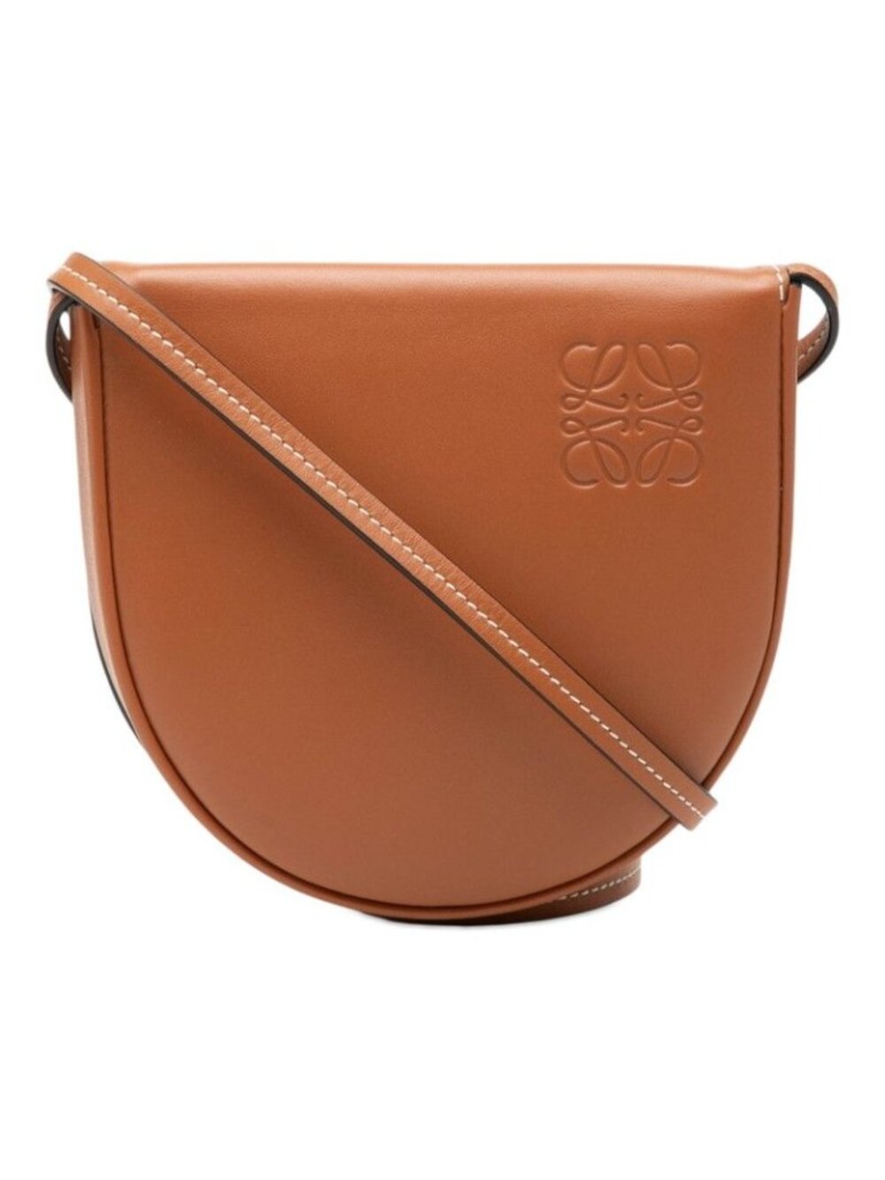 Loewe Anagram Heel Pouch Crossbody Shoulder Brown Leather